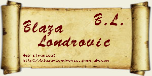 Blaža Londrović vizit kartica